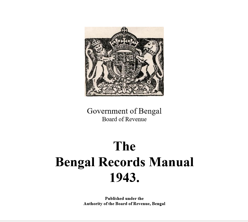 The Bengal Records Manual 1943